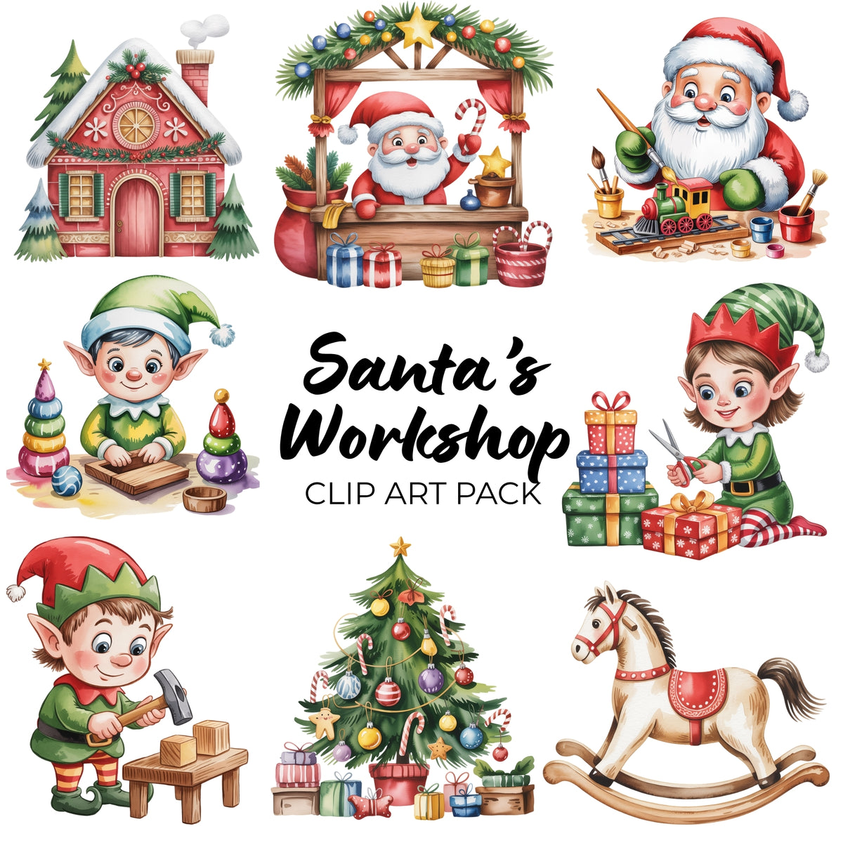 Santas Workshop Clipart Pack