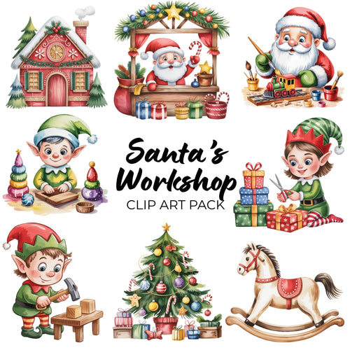 Santas Workshop Clipart Pack