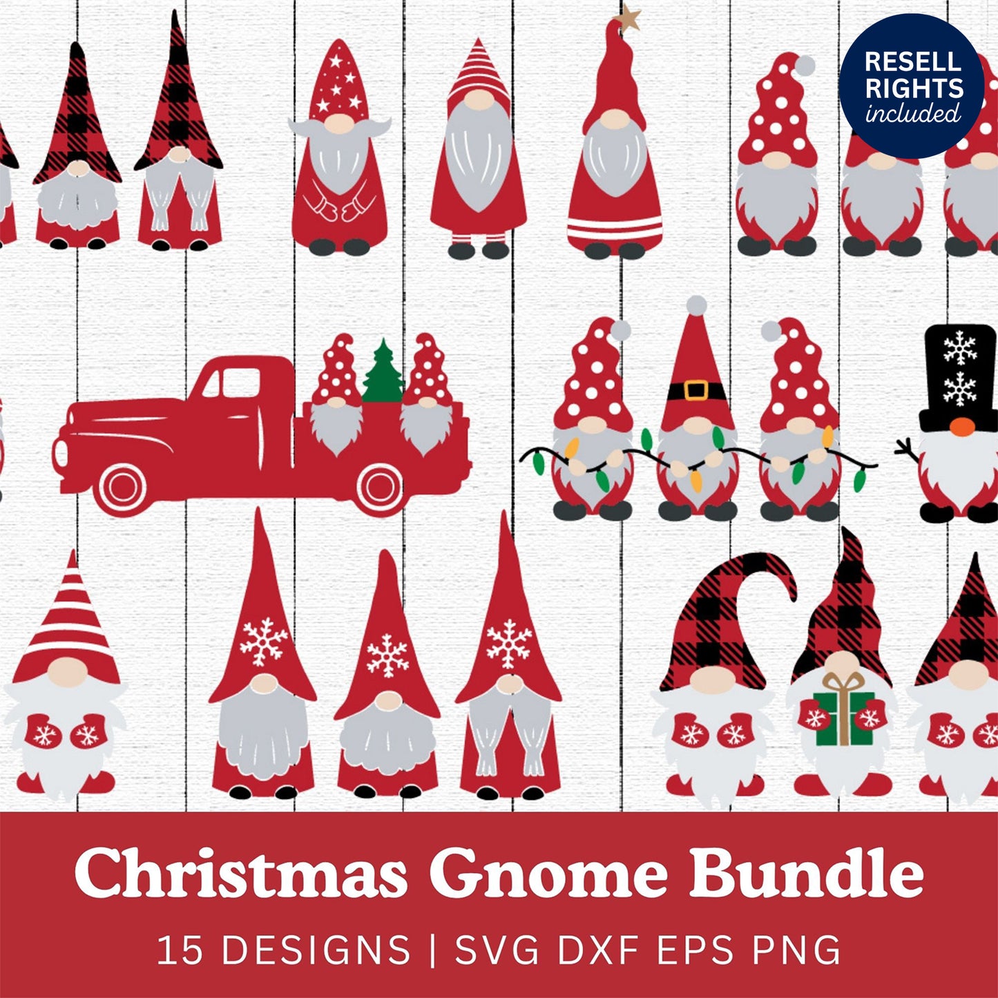 Christmas Gnome SVG Bundle | Resell Rights Included