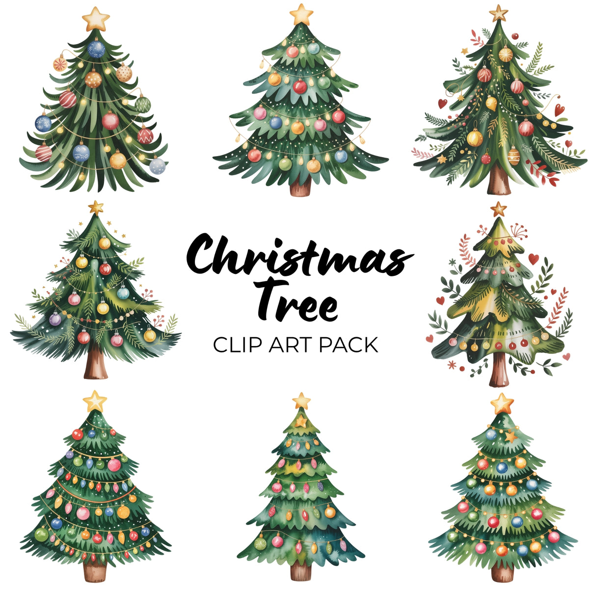 Christmas Tree Clipart Pack