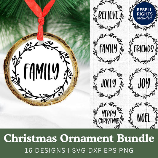Christmas Ornament SVG Bundle | Resell Rights Included