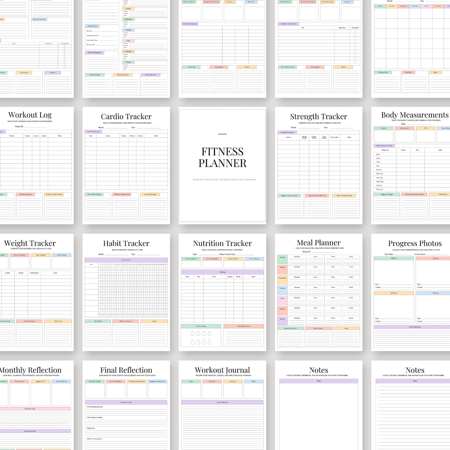 Colorful Fitness Planner