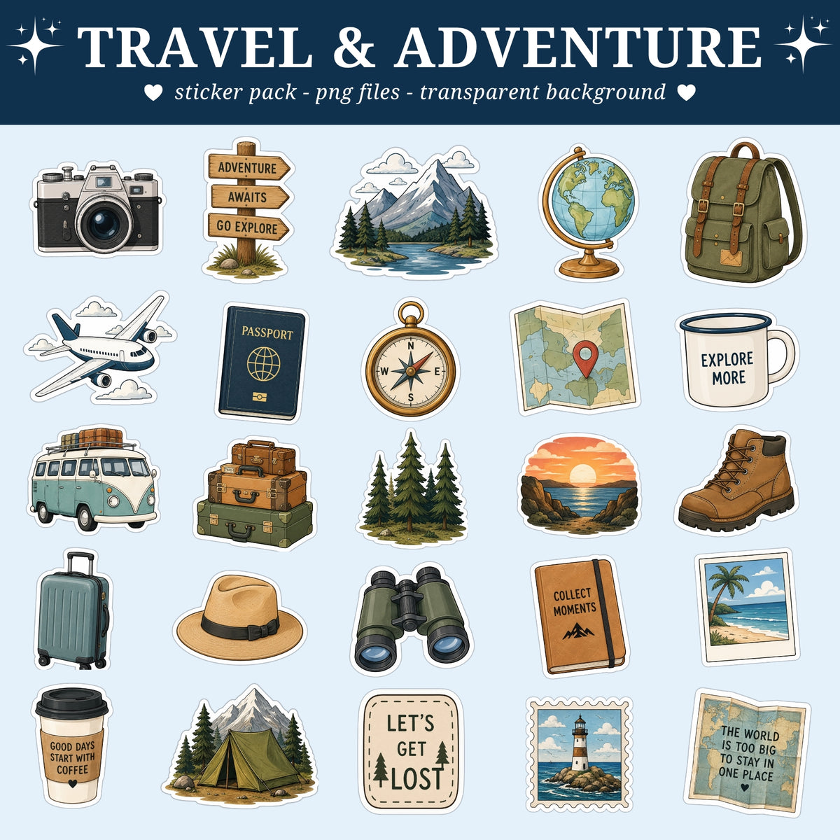 Travel and Adventure Stickers