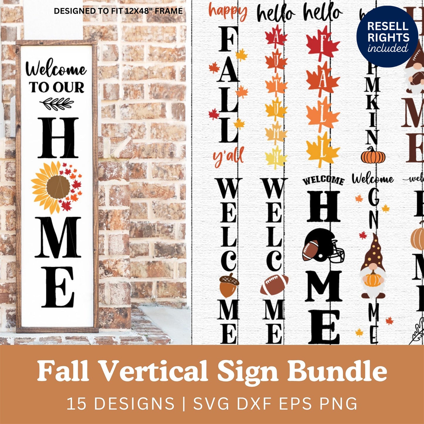Fall Porch Sign SVG Bundle | Resell Rights Included