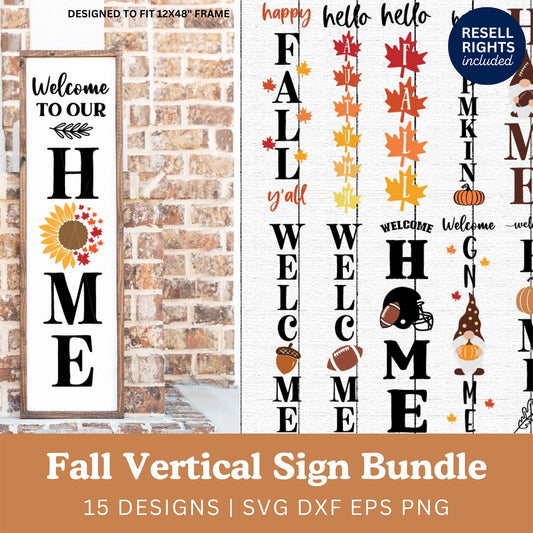 Fall Porch Sign SVG Bundle | Resell Rights Included