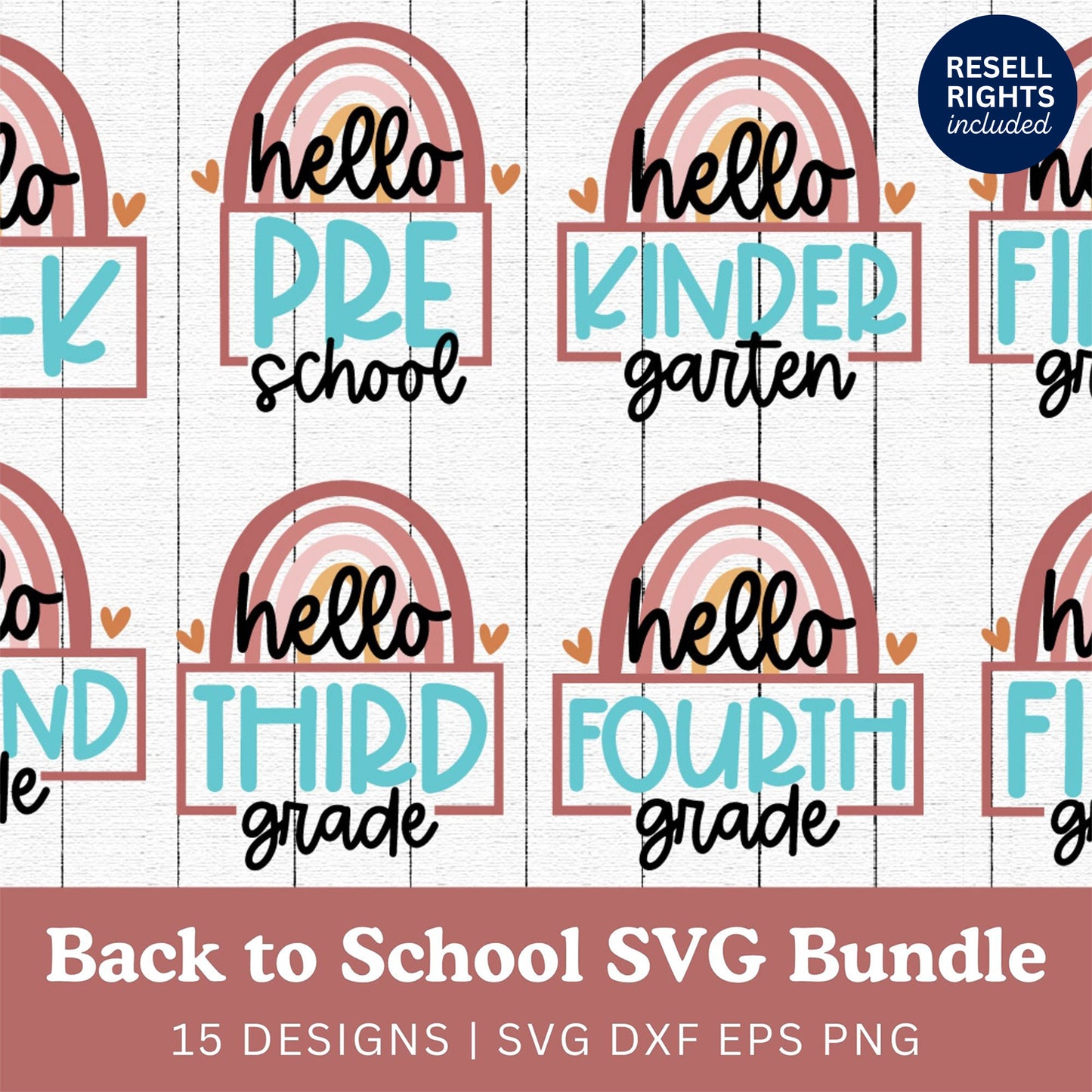Back to School shirt designs SVG Bundle | Resell Rights Included