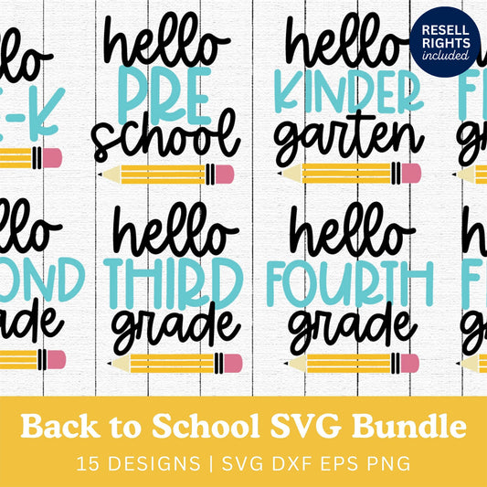 Back to School shirt designs SVG Bundle | Resell Rights Included