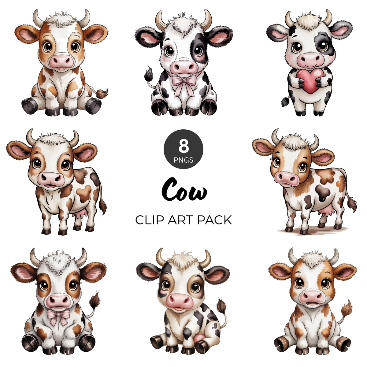 Cow Clipart Pack