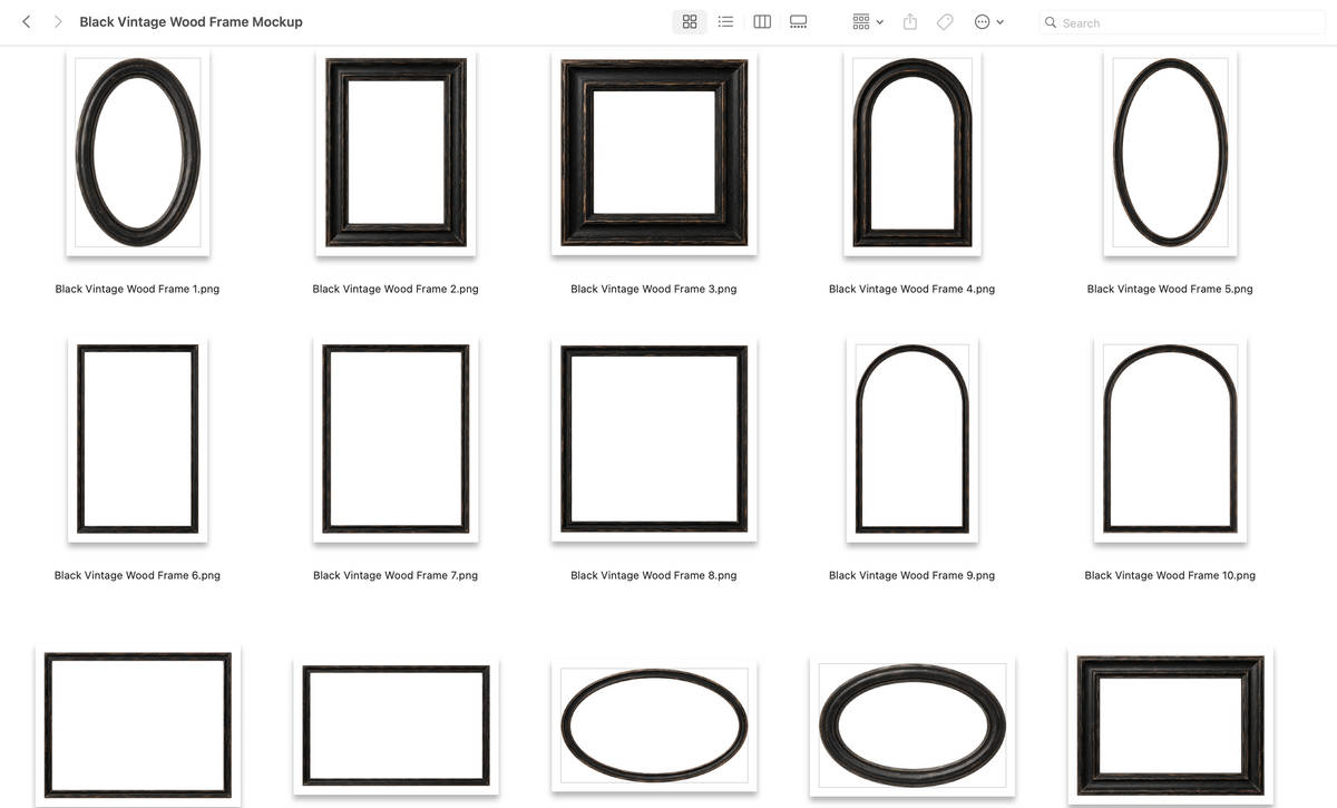 Black Vintage Wood Frame Mockup