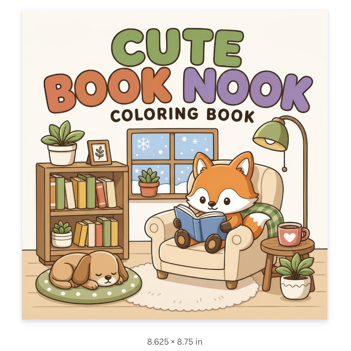 Cute Book Nook Coloring Pages