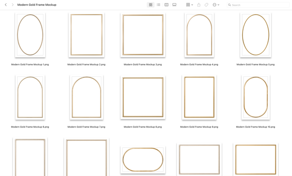 Modern Gold Frame Mockup