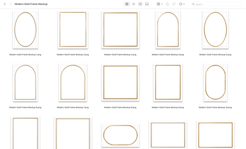 Modern Gold Frame Mockup