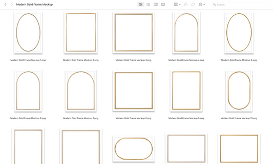 Modern Gold Frame Mockup