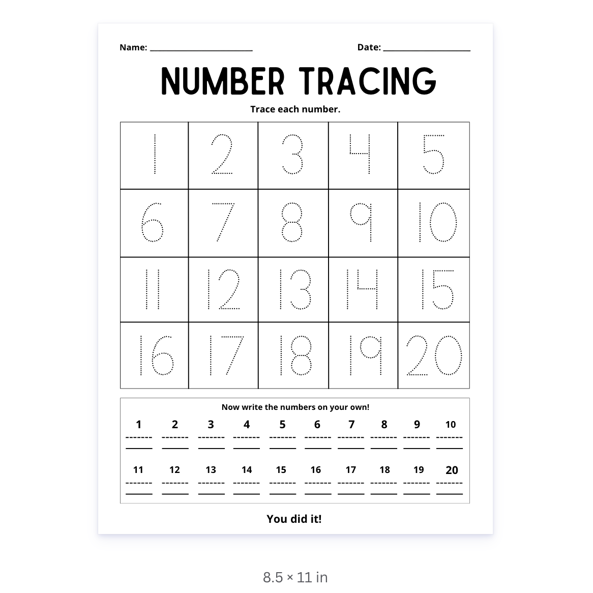Number Tracing