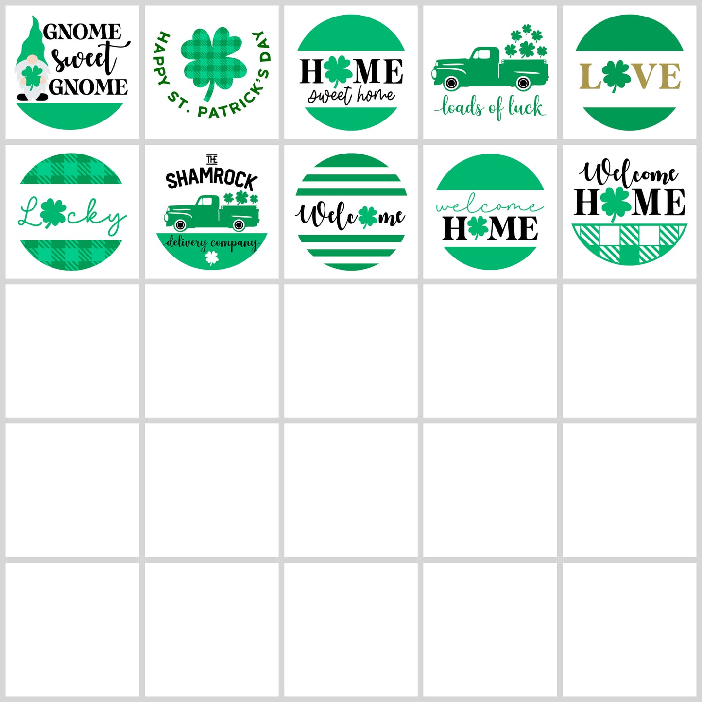St. Patricks Day Round Sign SVG Bundle | Resell Rights Included