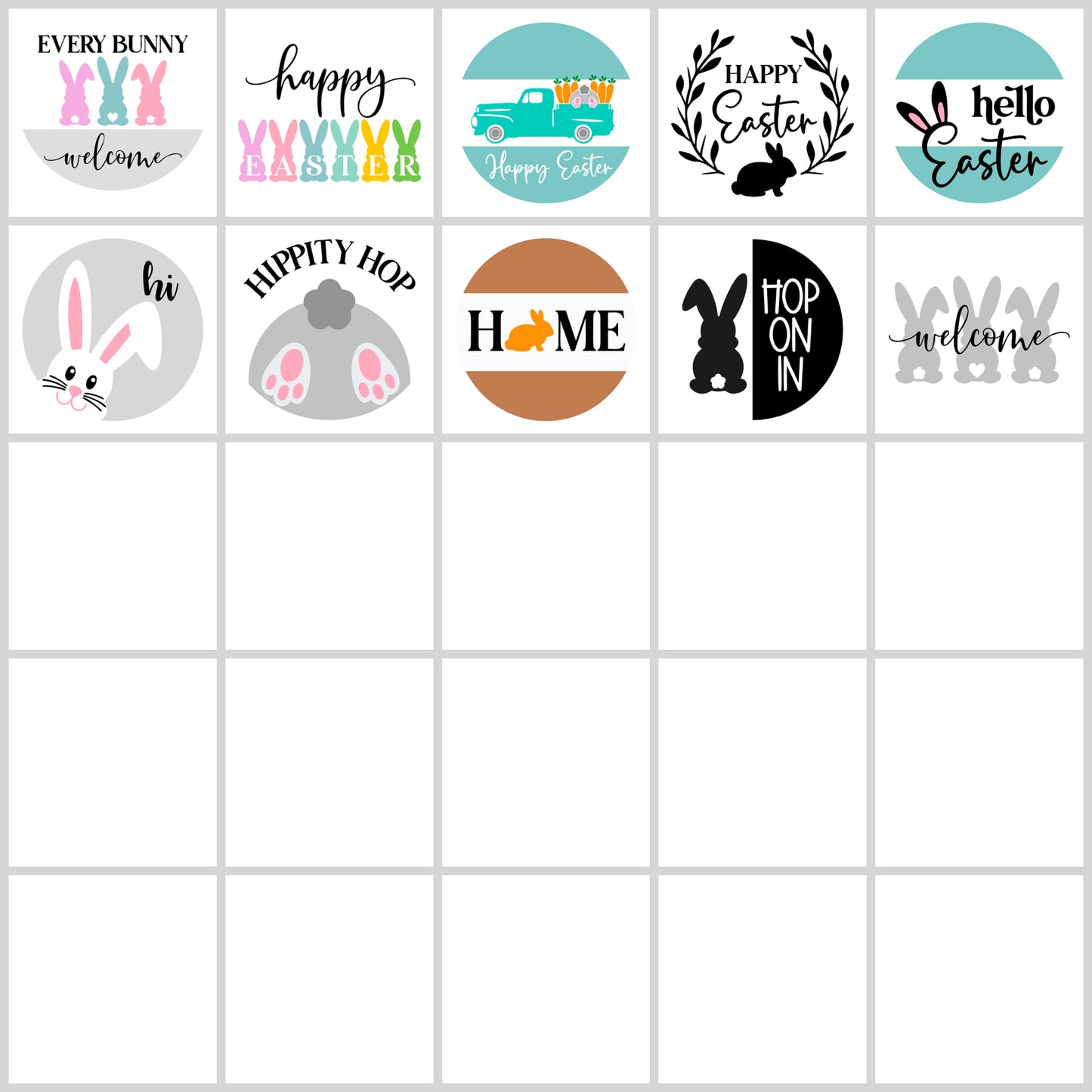 Easter Round Sign SVG Bundle | Resell Rights Included