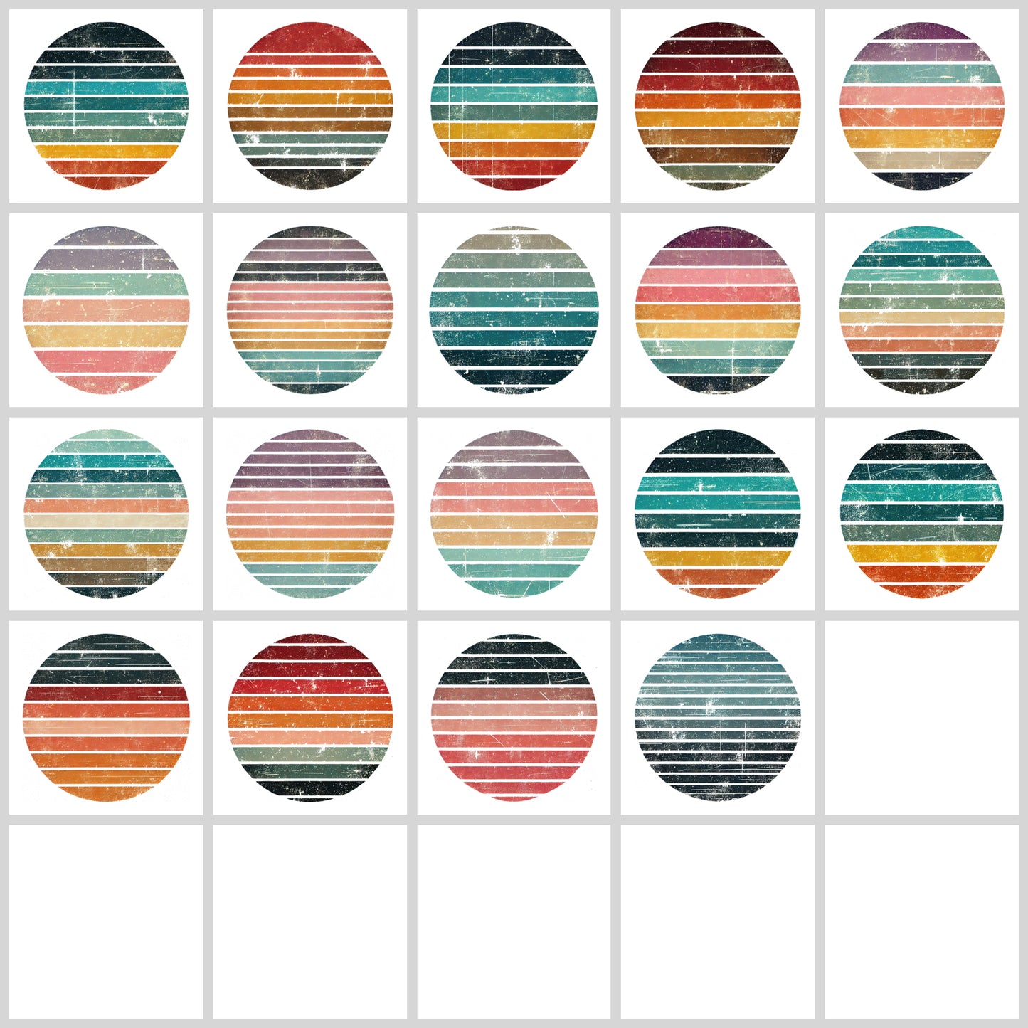 Retro Sunset Clipart Pack | Resell Rights Included