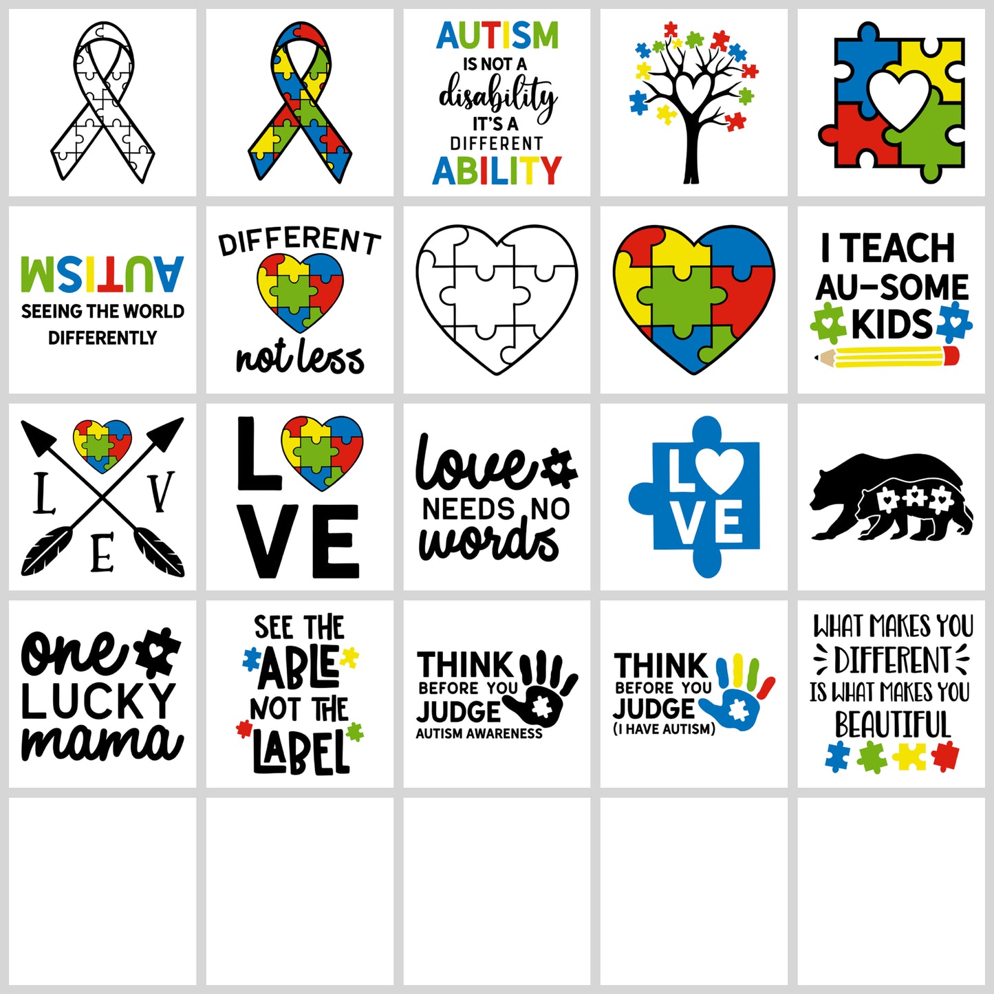 Autism Awareness SVG Bundle | Resell Rights Included