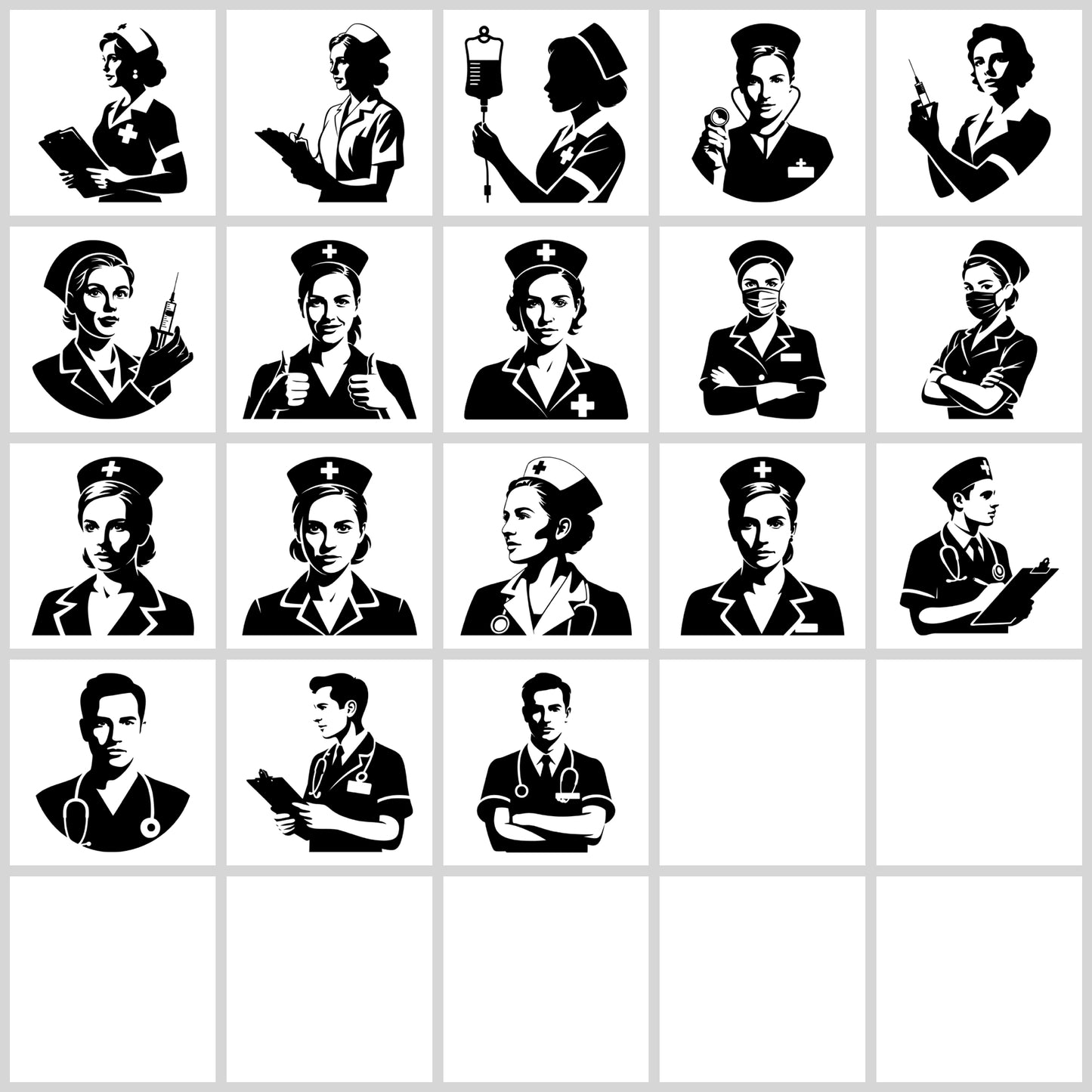 Nurse Silhouette SVG Bundle | Resell Rights Included