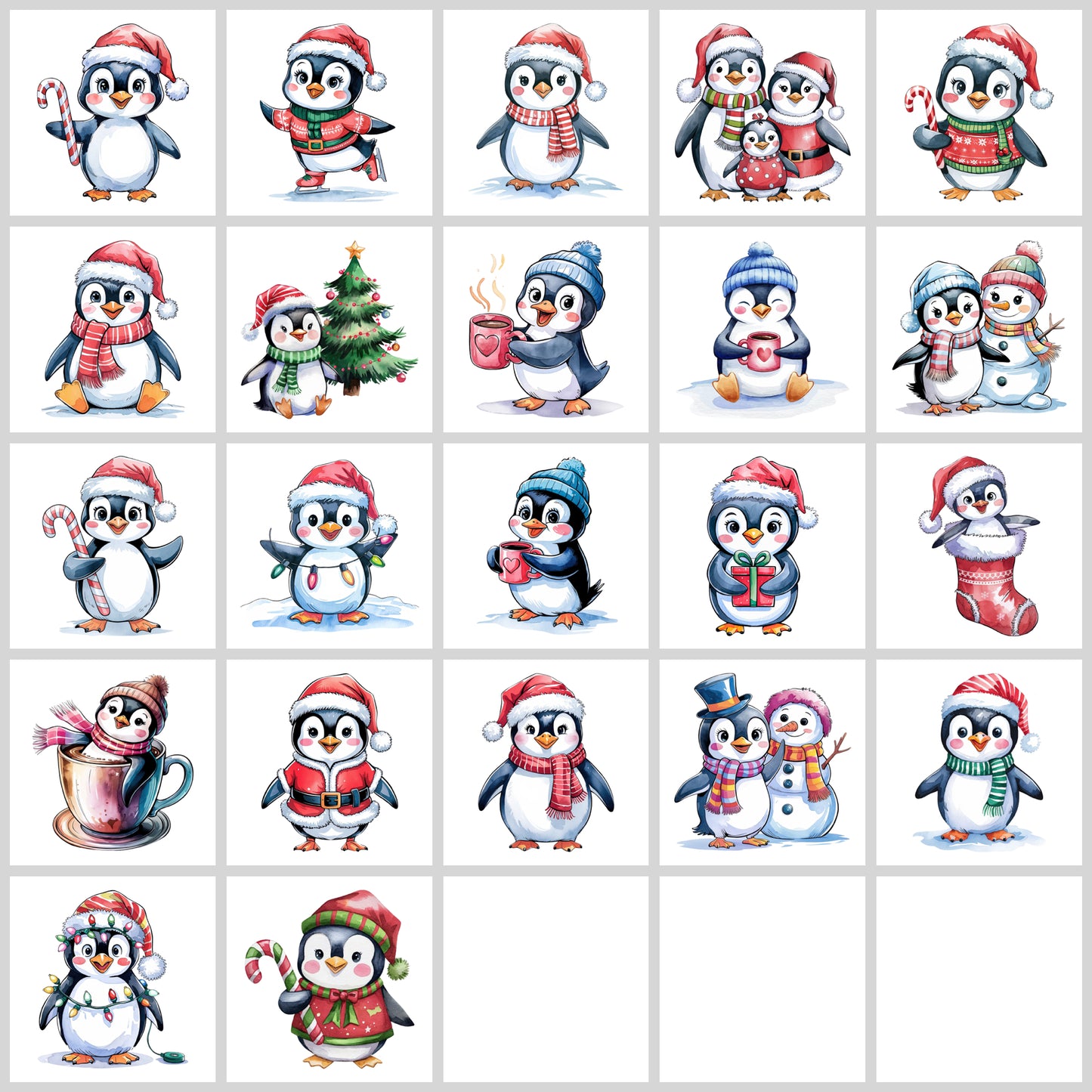 Christmas Penguin Clipart Pack | Resell Rights Included