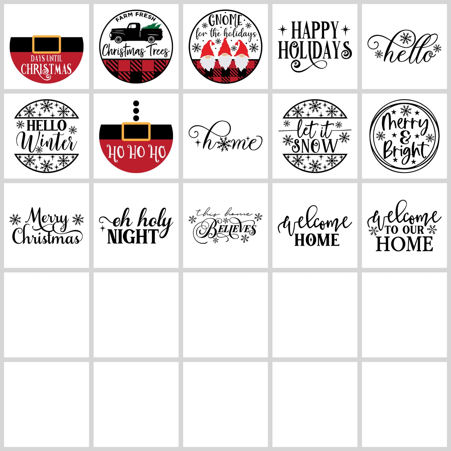 Christmas Round Signs SVG Bundle | Resell Rights Included