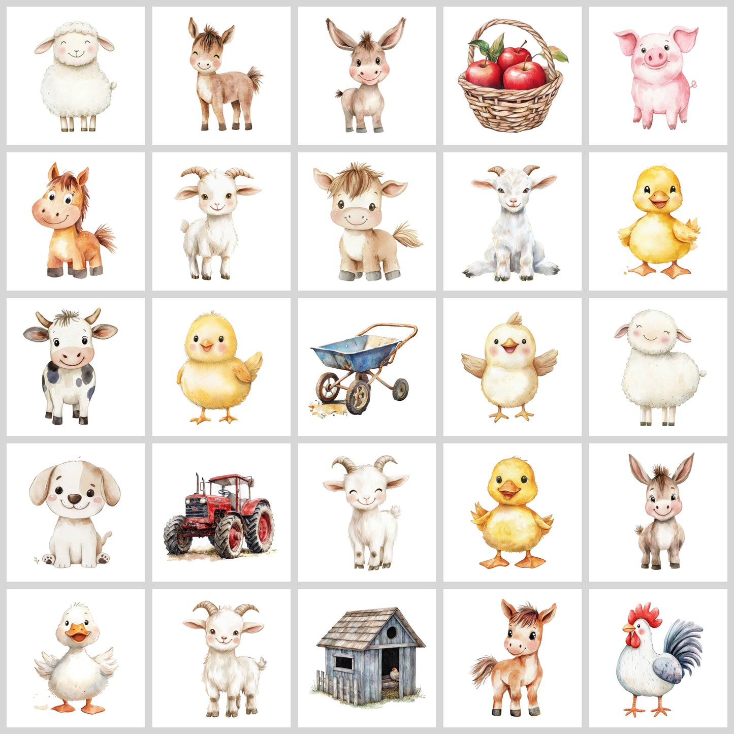 Farm Animal Clipart Pack | Resell Rights Included