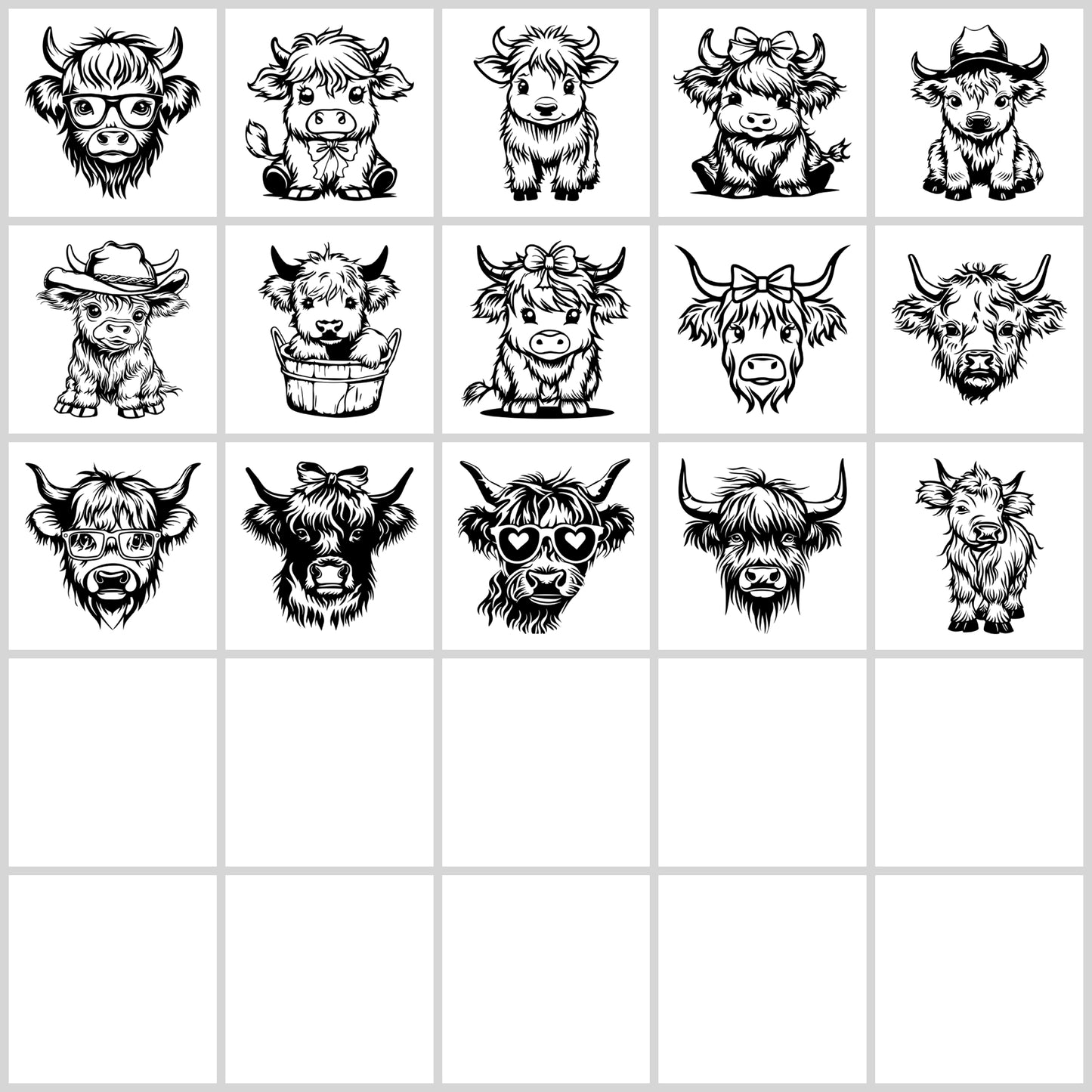 Highland Cow SVG Bundle | Resell Rights Included