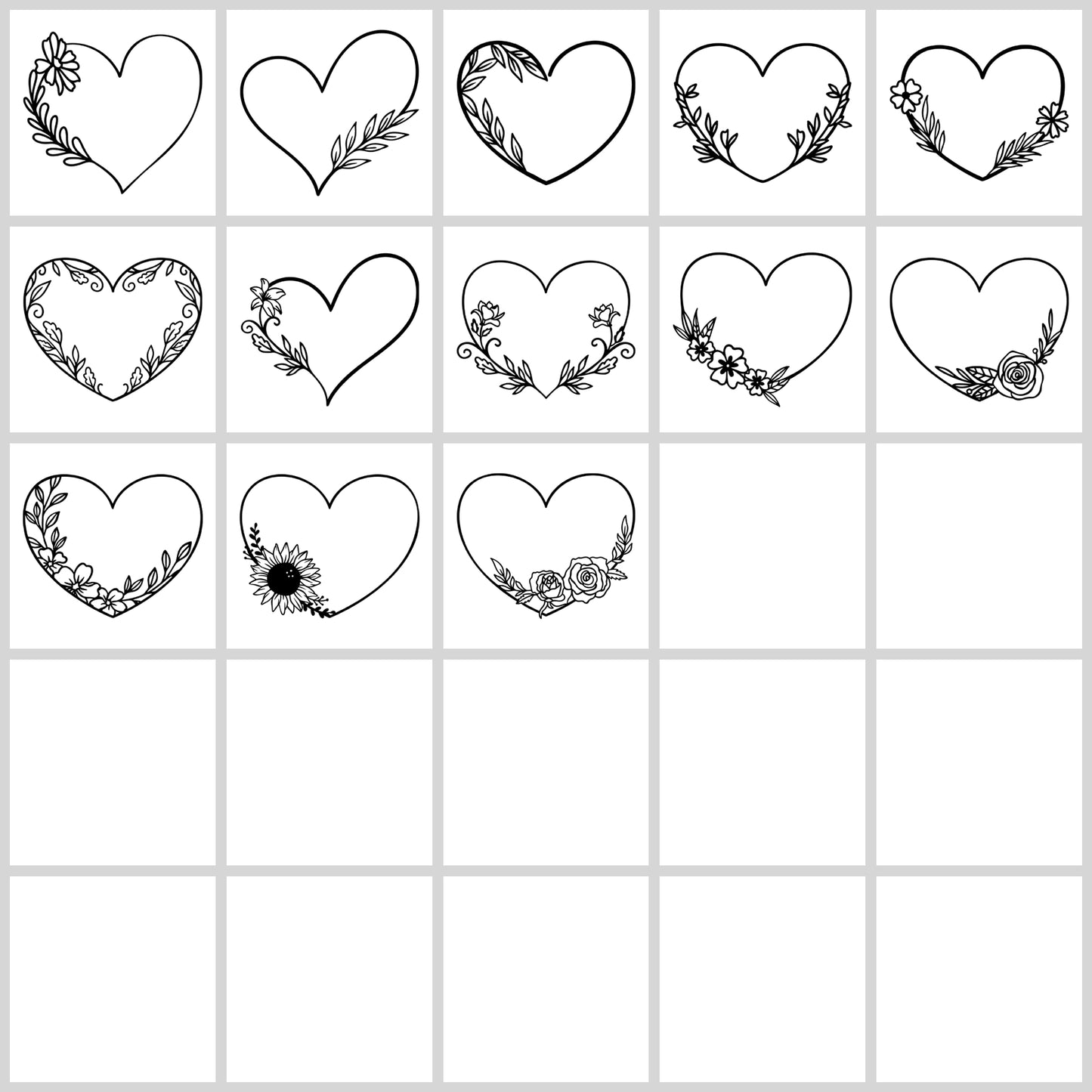 Floral Heart Frame SVG Bundle | Resell Rights Included