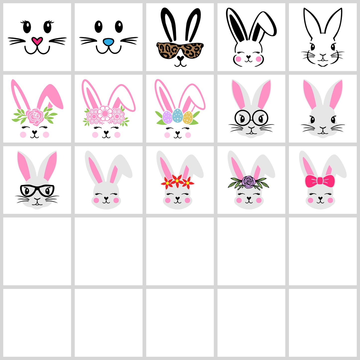 Easter Bunny Face SVG Bundle | Resell Rights Included
