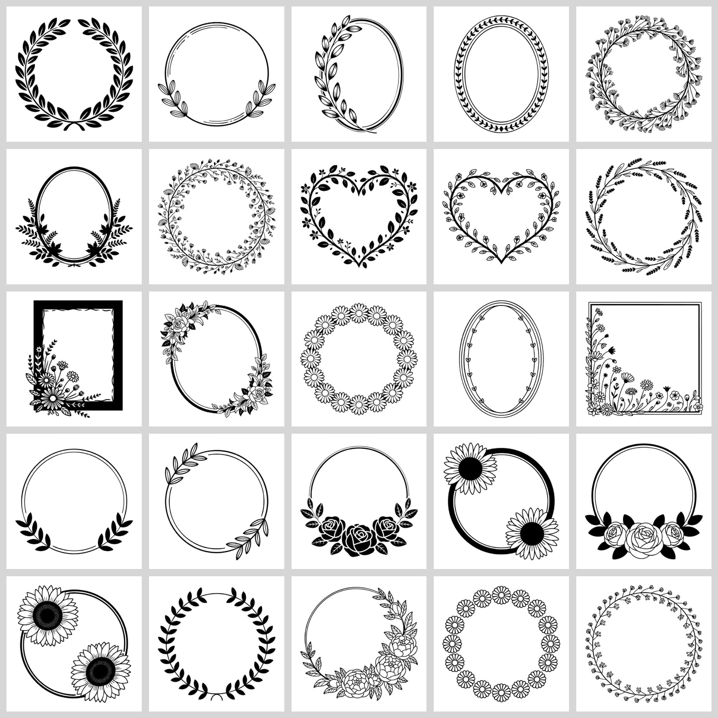 Floral Frame SVG Bundle | Resell Rights Included