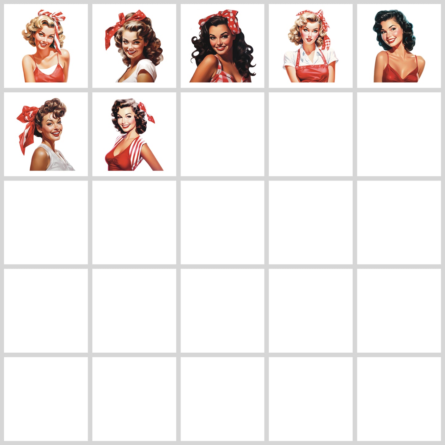 Vintage Pin Up Girl Clipart Pack | Resell Rights Included