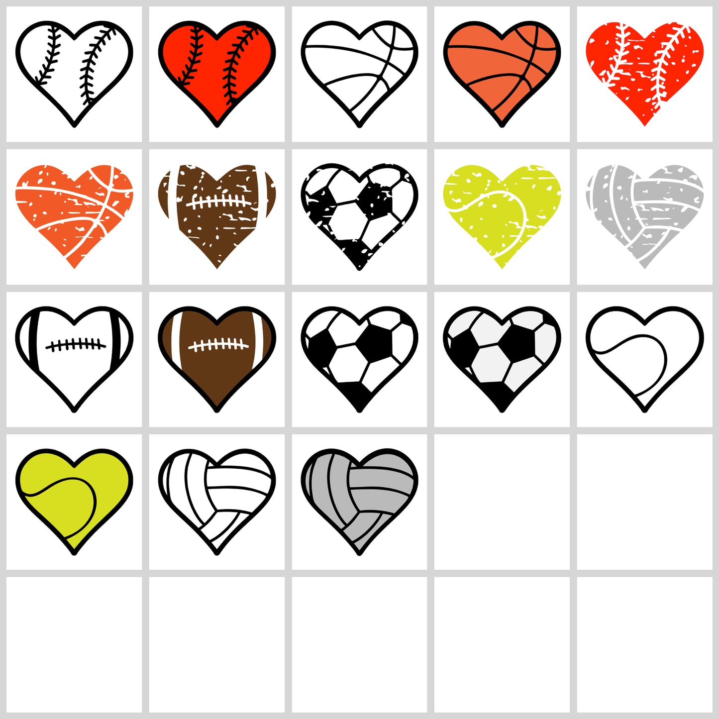 Sport Heart SVG Bundle | Resell Rights Included