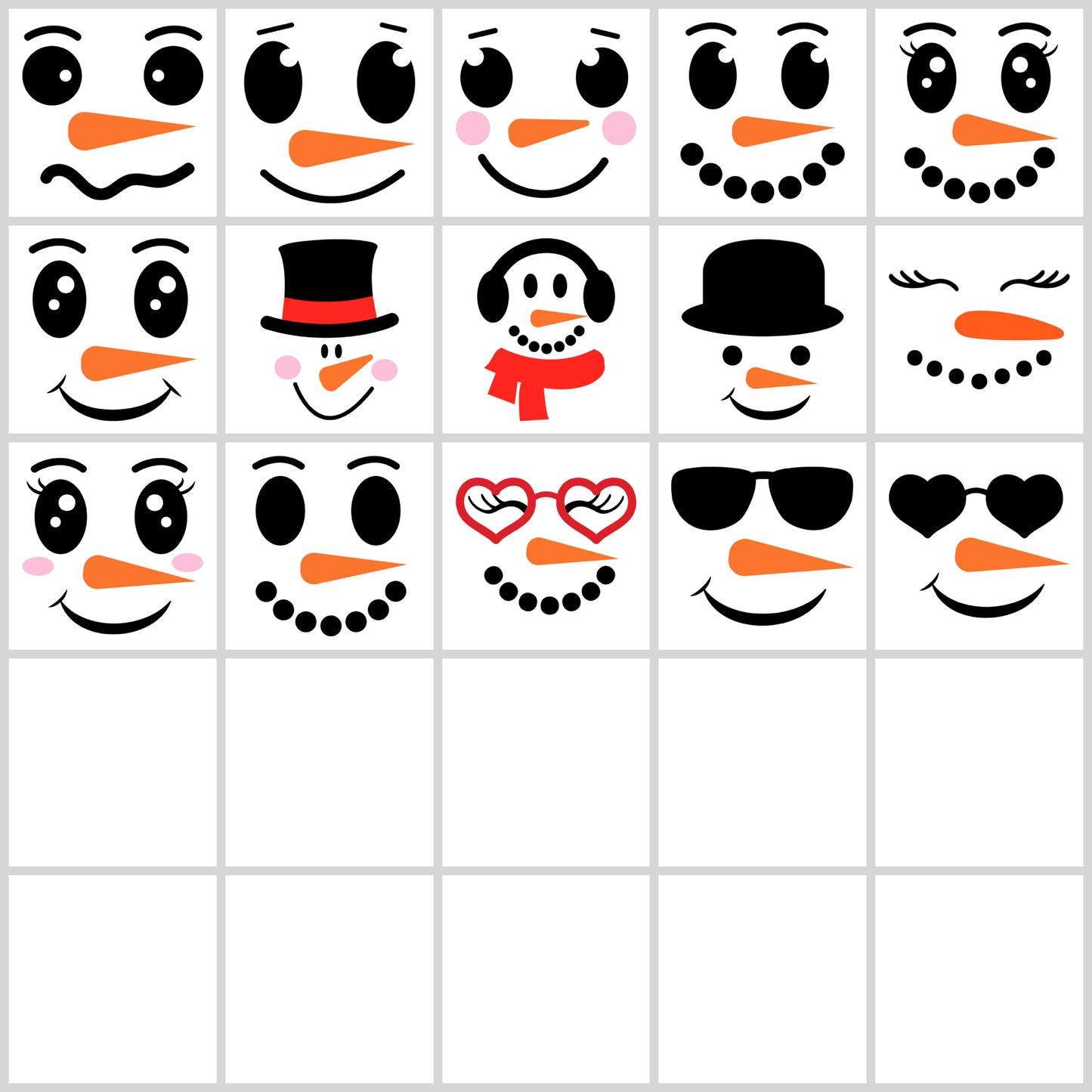 Snowman Face SVG Bundle | Resell Rights Included