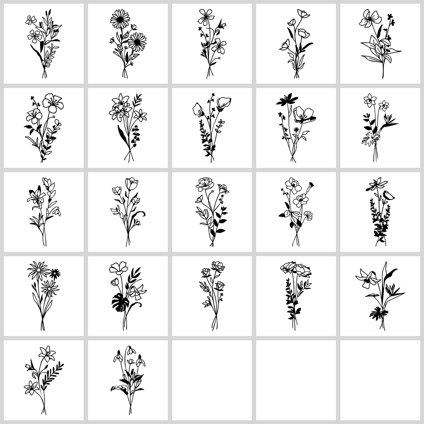 Wildflower Bouquet SVG Bundle | Resell Rights Included