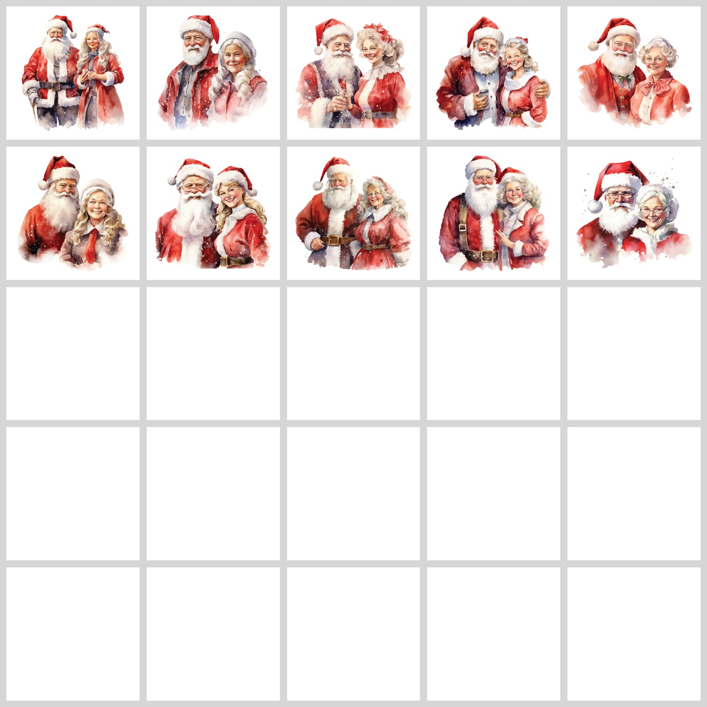 Santa and Mrs Claus Clipart Pack | Resell Rights Included