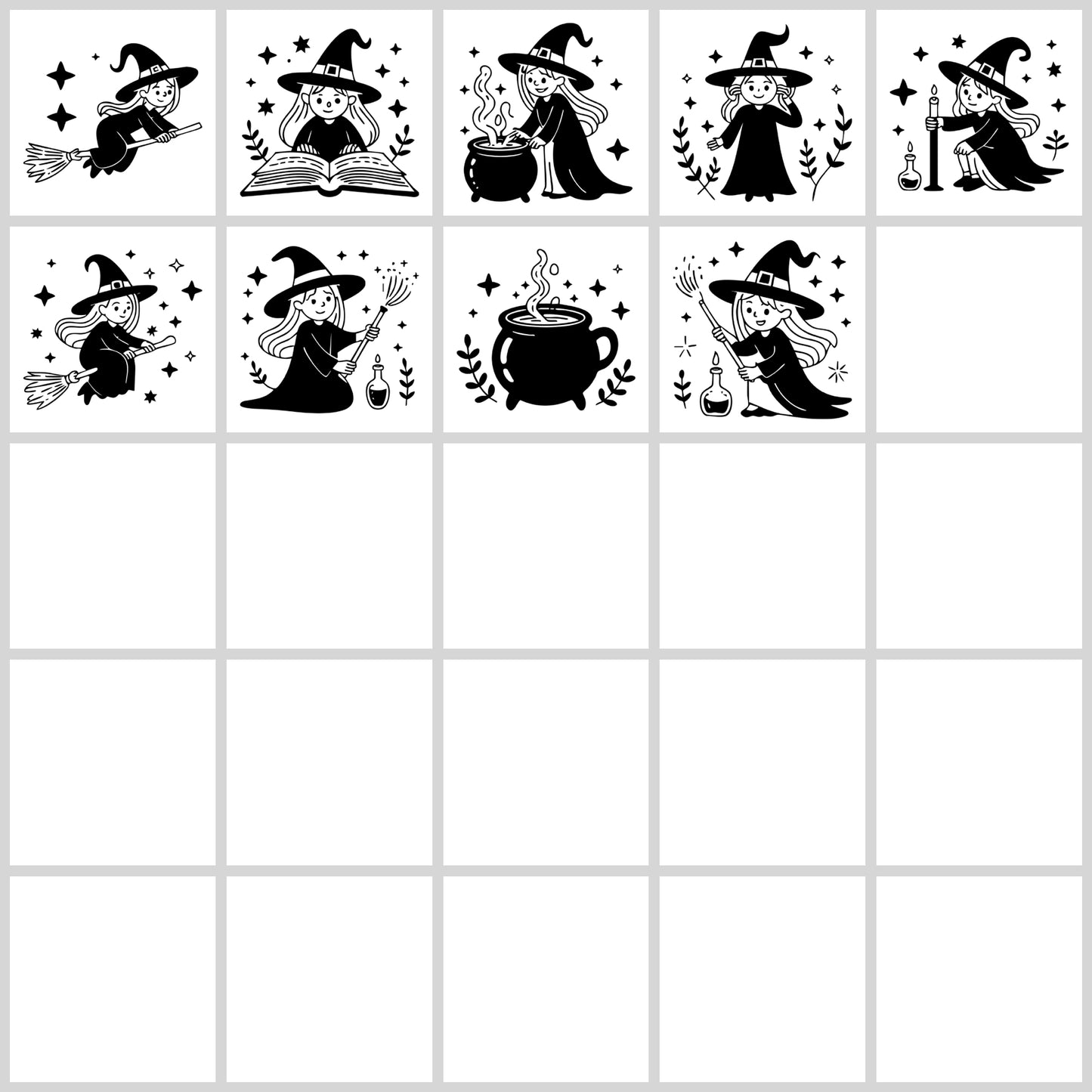 Cute Witch SVG Bundle | Resell Rights Included