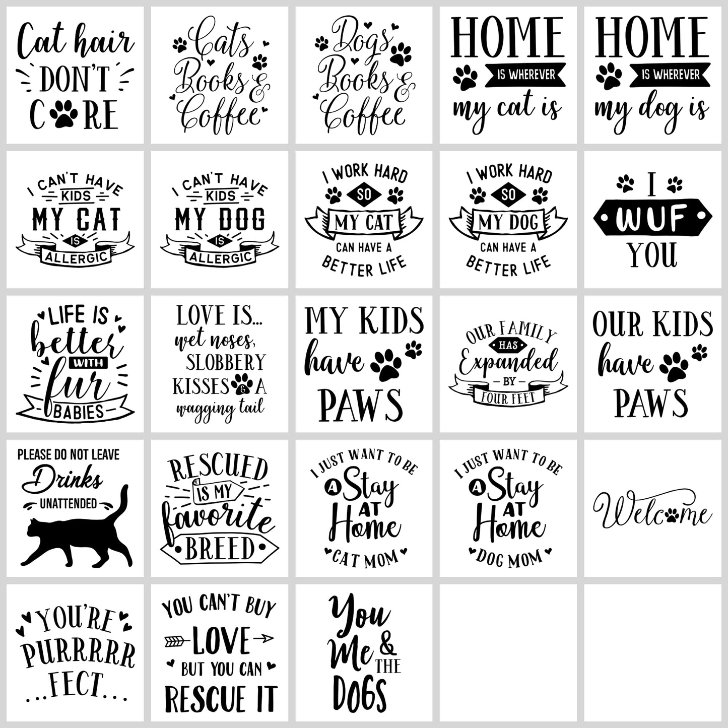 Cat Dog SVG Bundle | Resell Rights Included