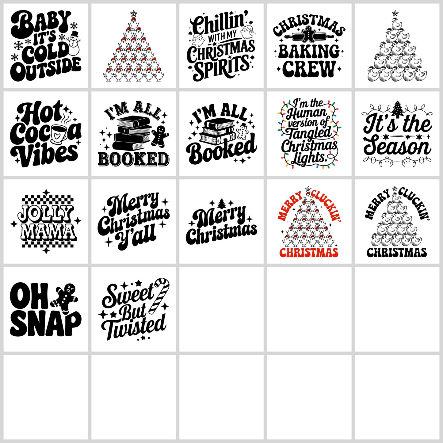 Retro Christmas Quotes SVG Bundle with Resell Rights