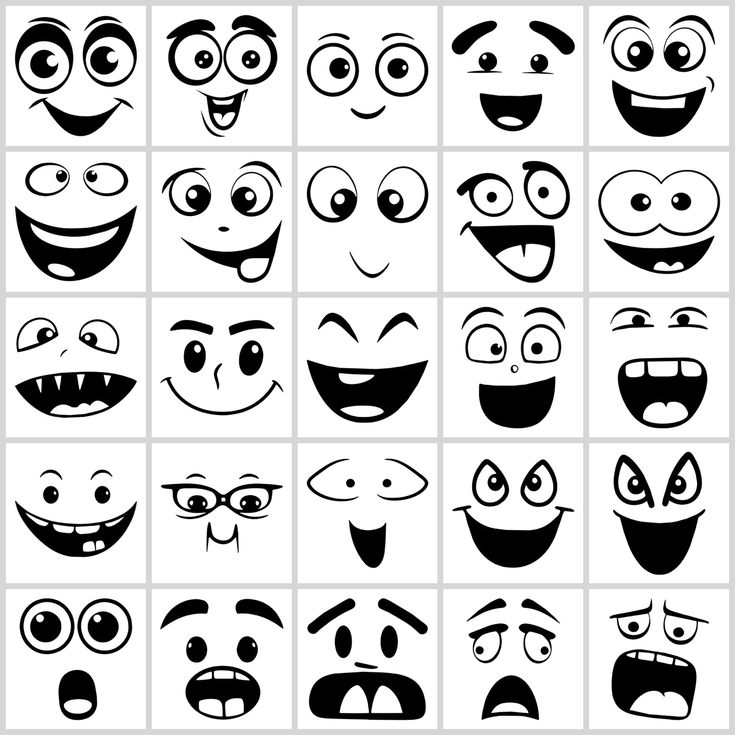 Cartoon Faces SVG Bundle | Resell Rights Included