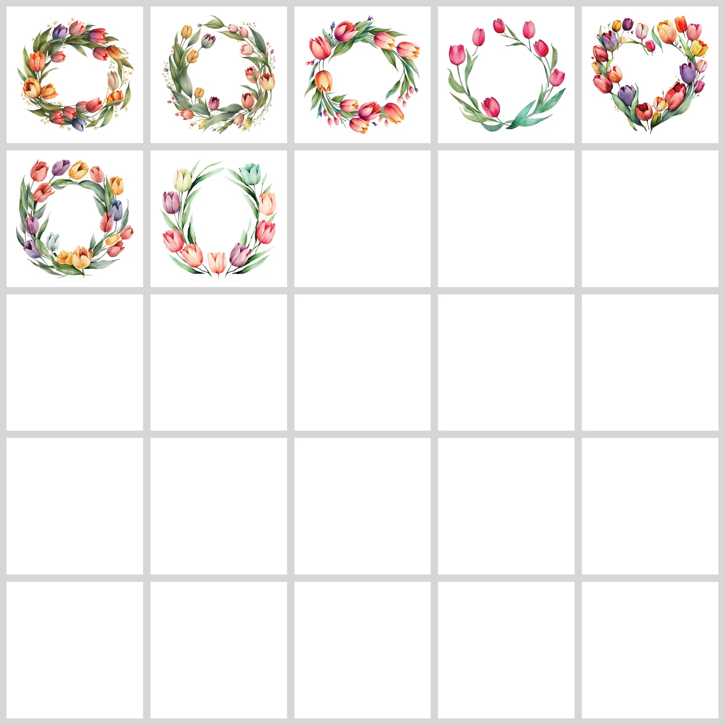 Spring Watercolor Wreaths Clipart Pack | Resell Rights Included