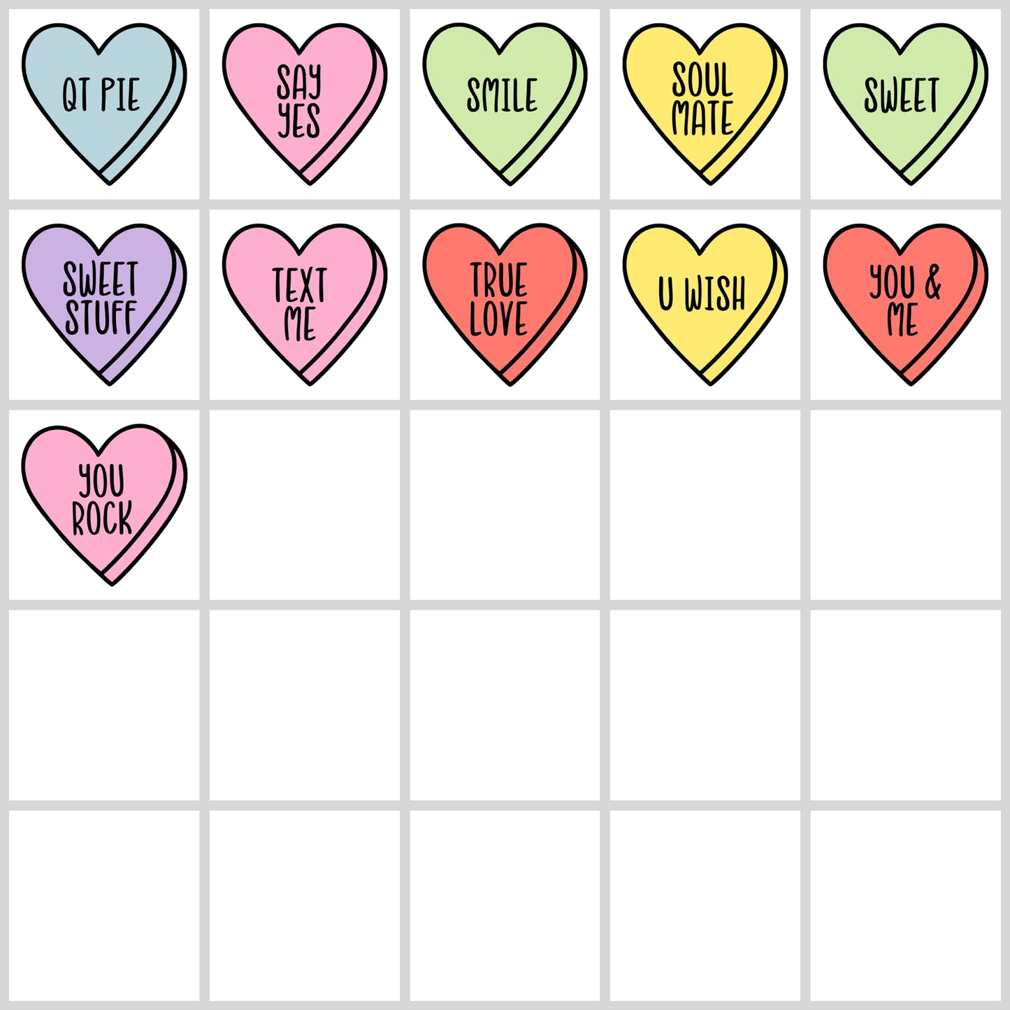 Conversation Hearts SVG Bundle | Resell Rights Included