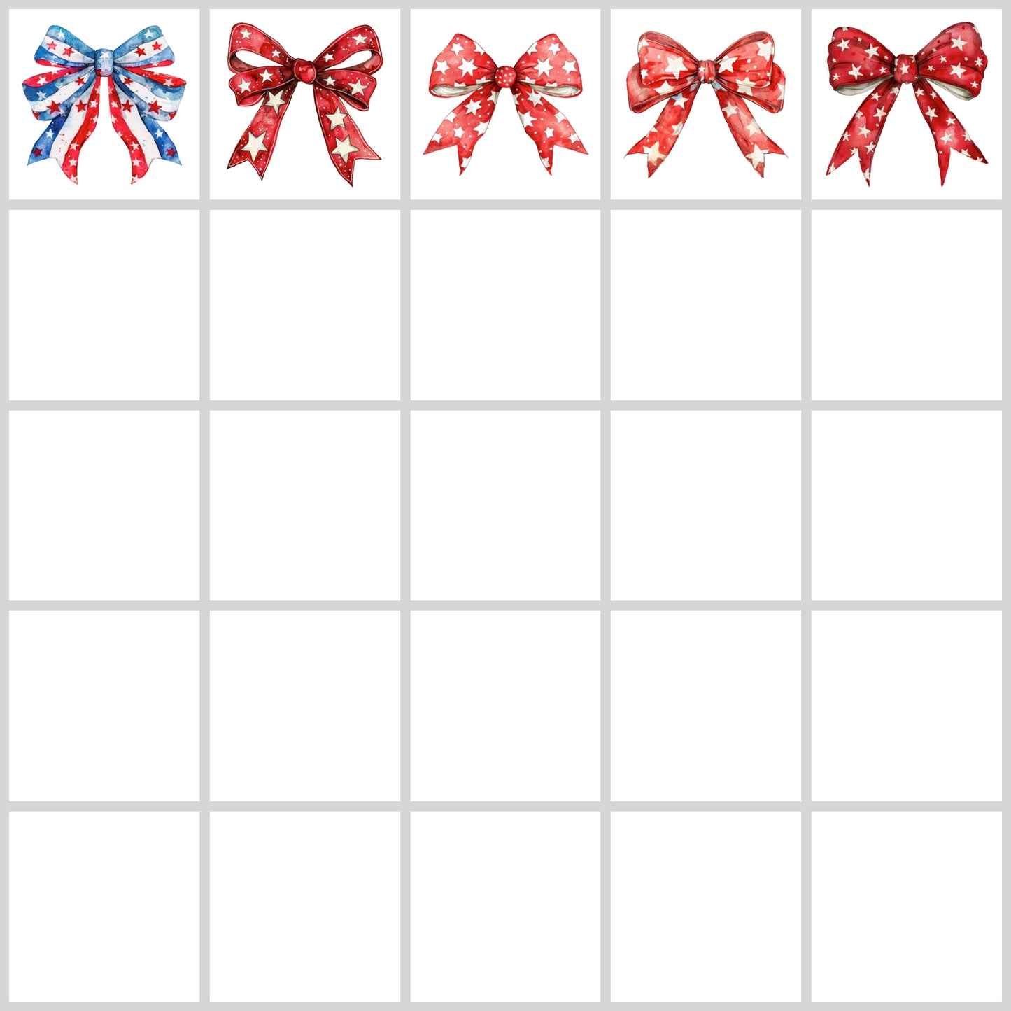 Red White Blue Bow Clipart Pack | Resell Rights Included