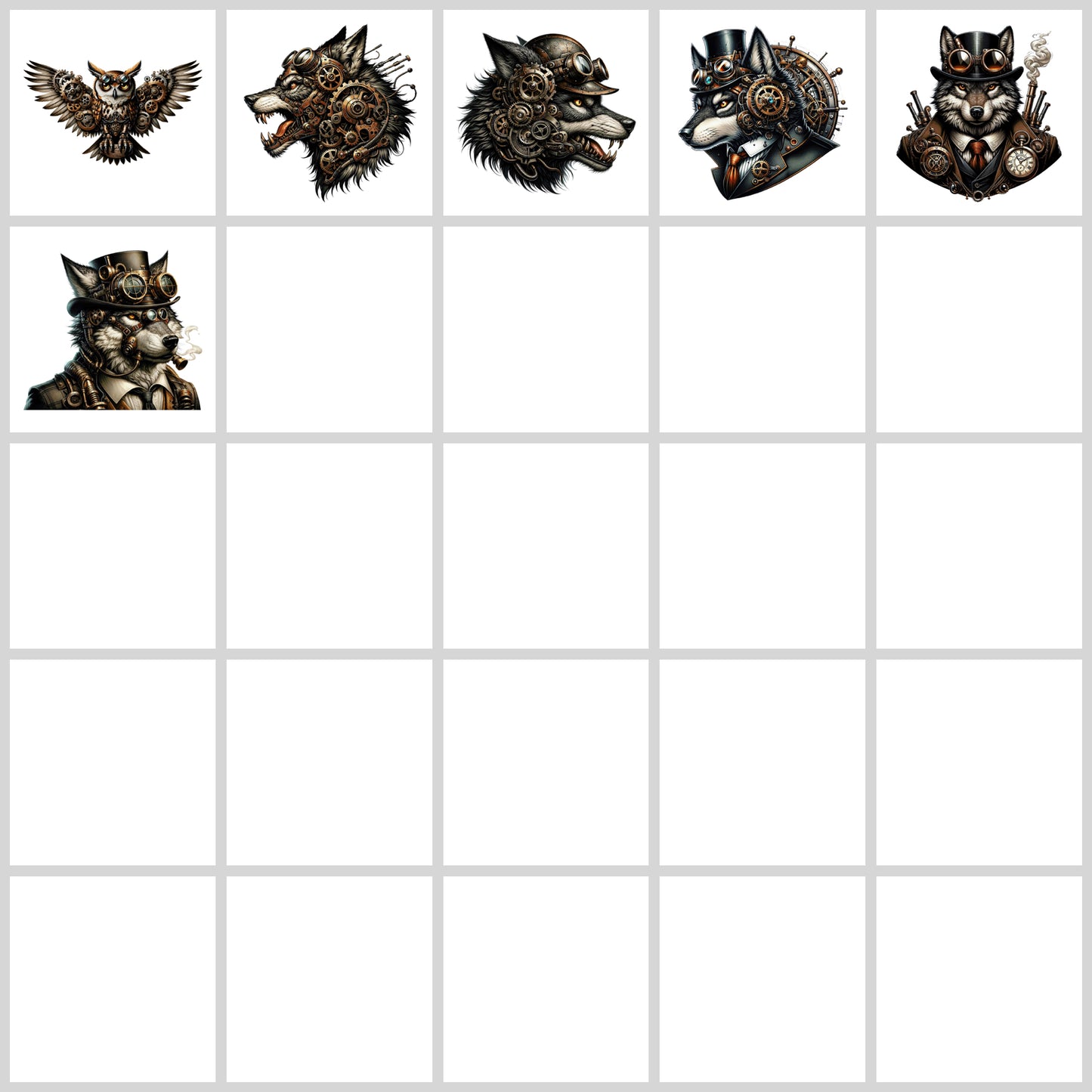 Steampunk Animal Clipart Pack | Resell Rights Included