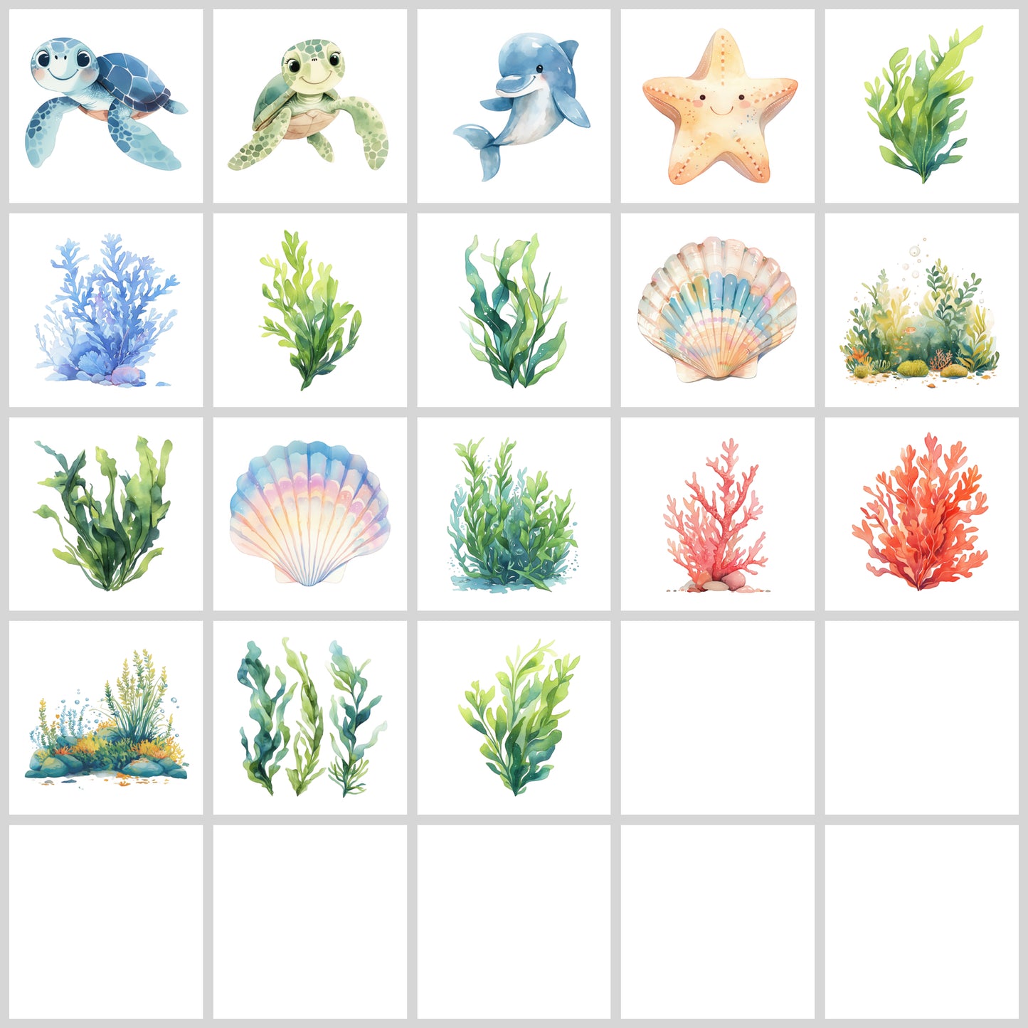 Cute Sea Animals Clipart Pack | Resell Rights Included