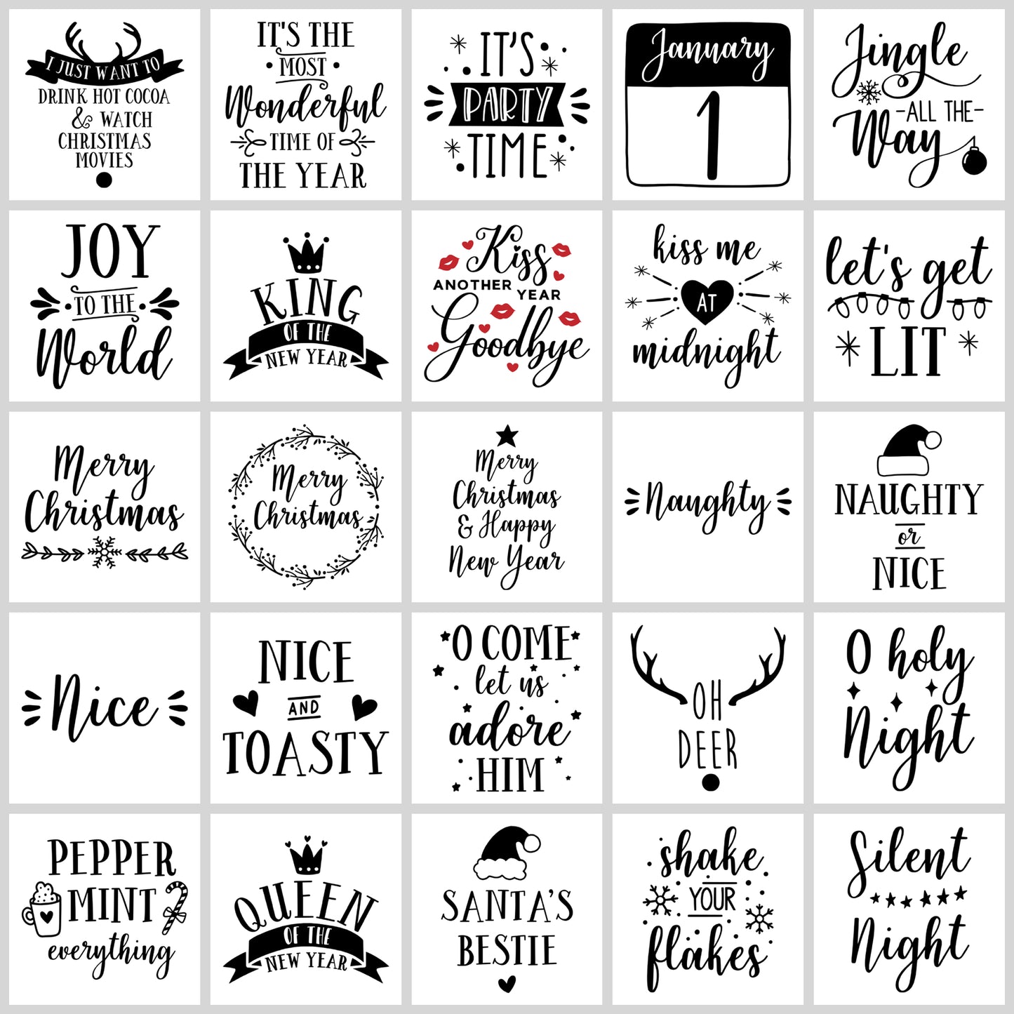 Christmas New Year SVG Bundle | Resell Rights Included