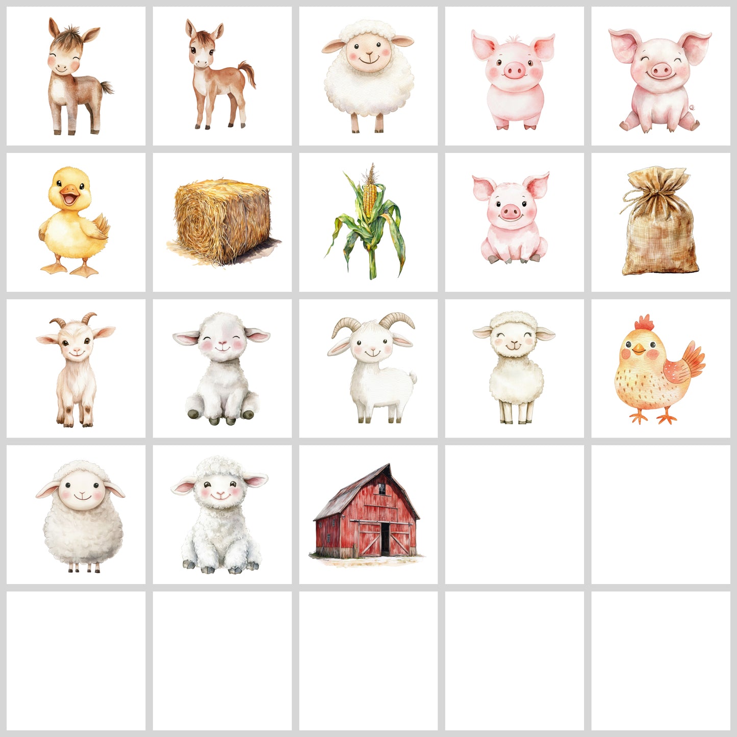 Farm Animal Clipart Pack | Resell Rights Included