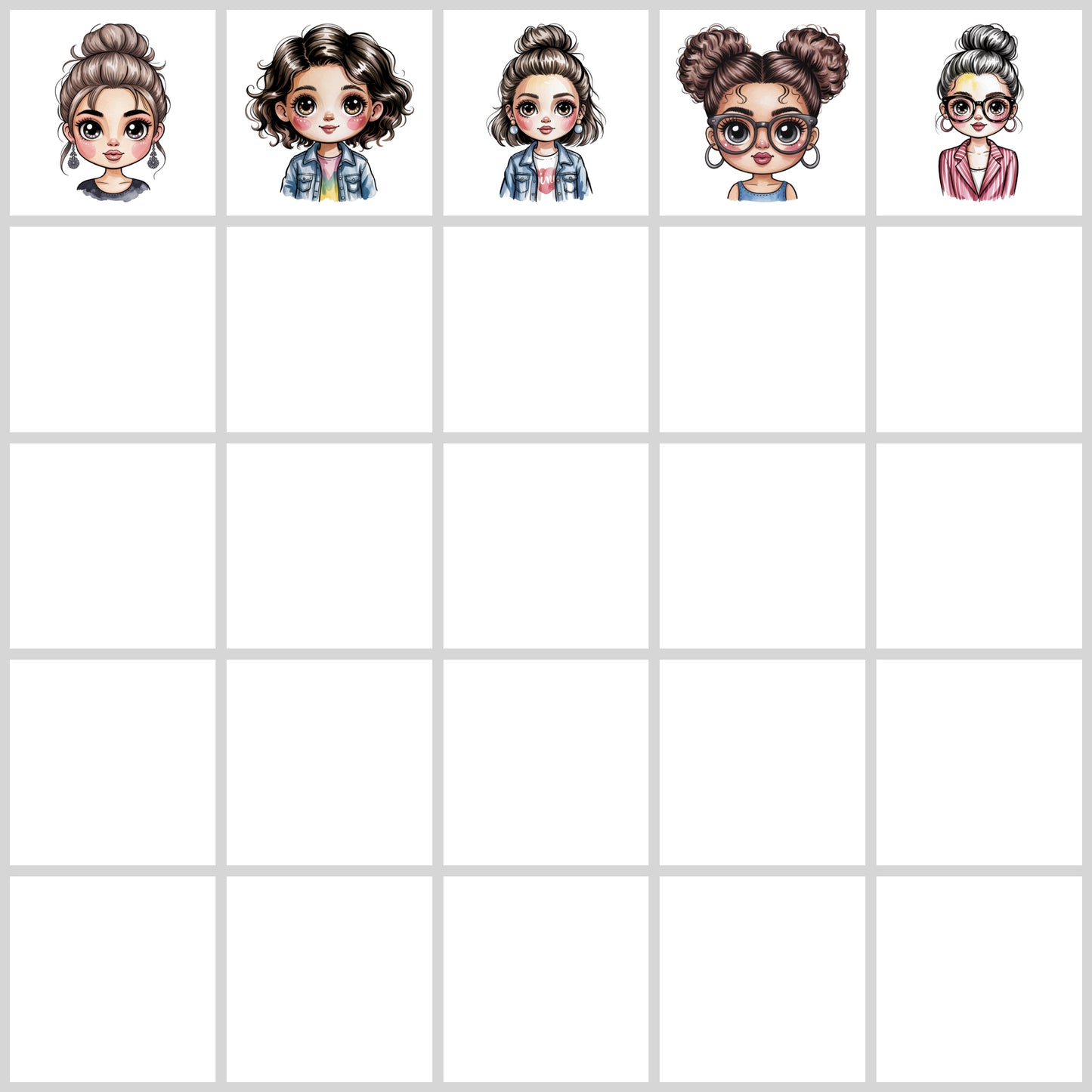 Cute Cartoon Girl Clipart Pack | Resell Rights Included