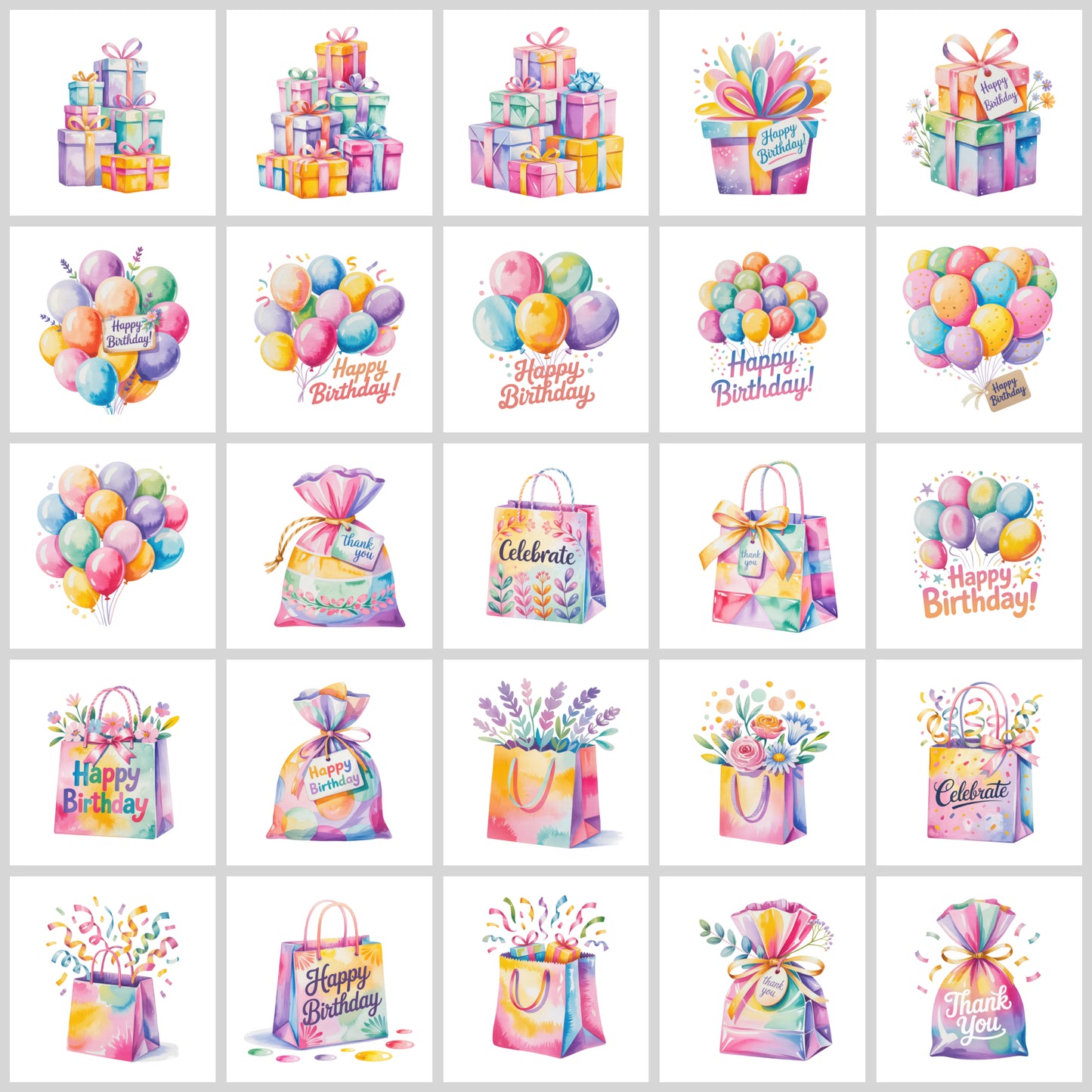 Birthday Party Clipart Pack | Resell Rights Included