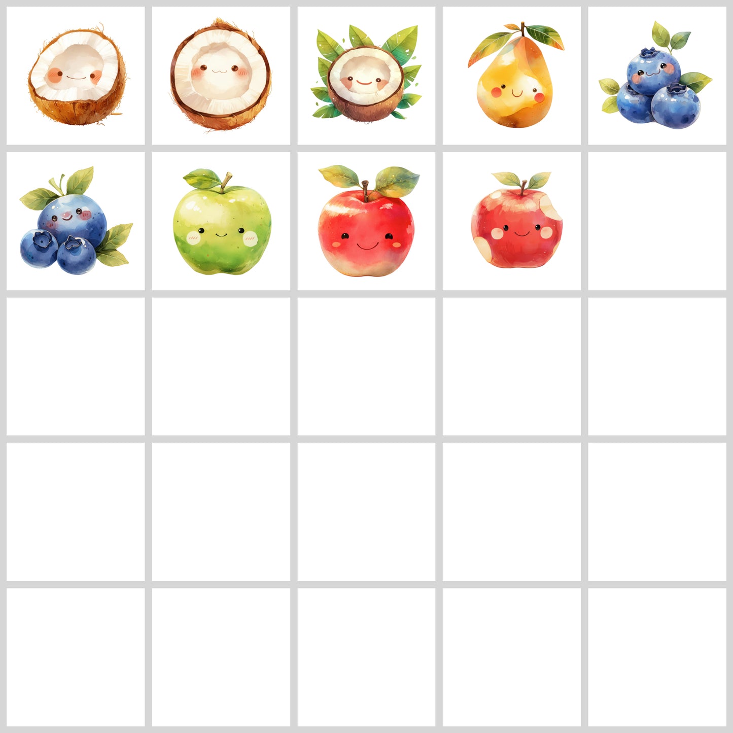 Cute Fruits Clipart Pack | Resell Rights Included