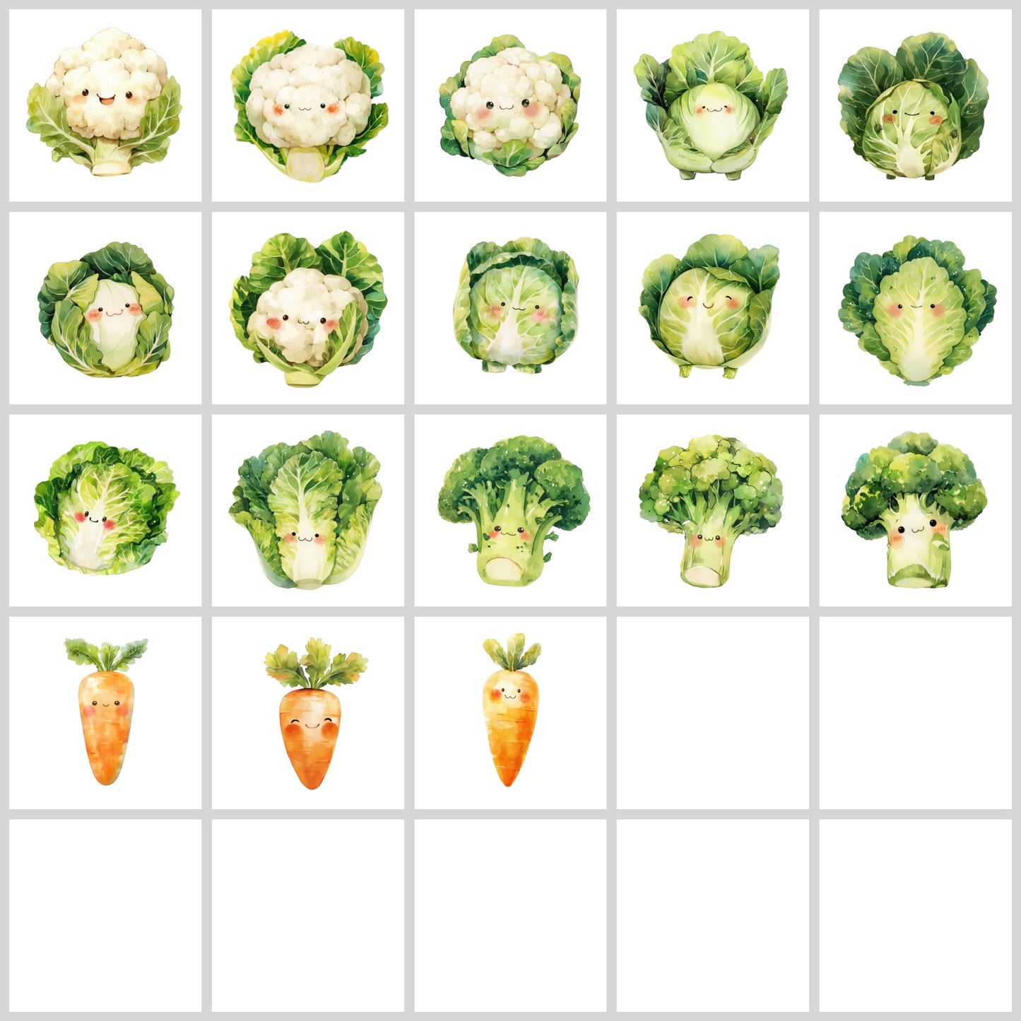 Cute Vegetables Clipart Pack | Resell Rights Included